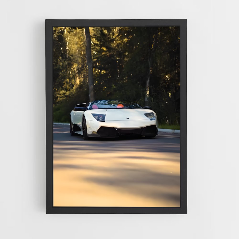 Poster Murcielago Blanc – affiche Lamborghini (vue 2)